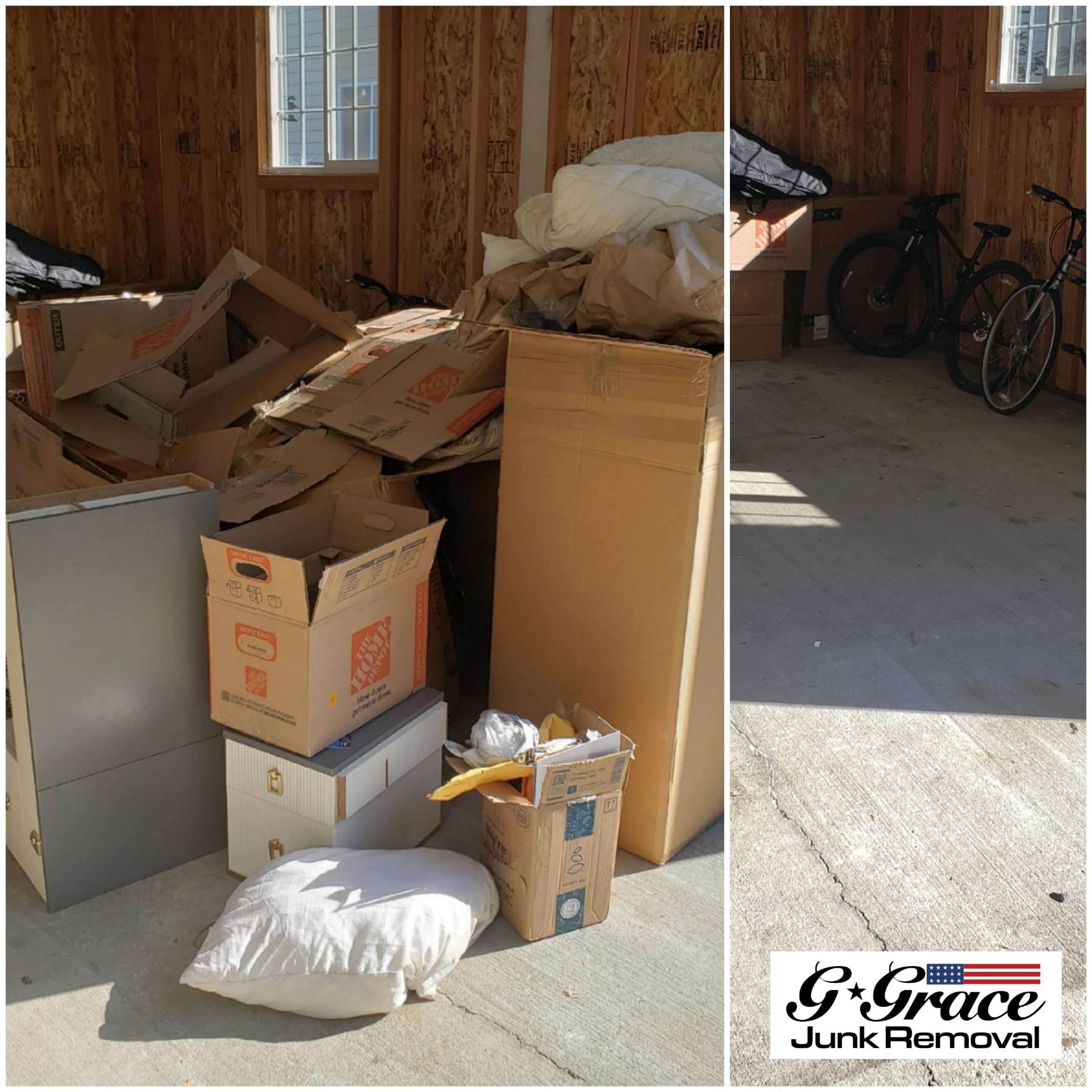 Before and after of junk removal services