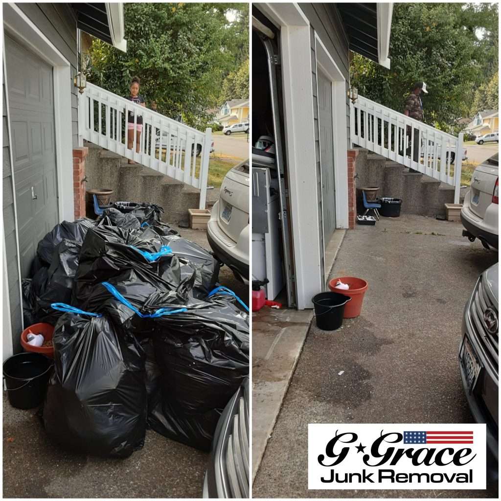 Before and after of junk removal services