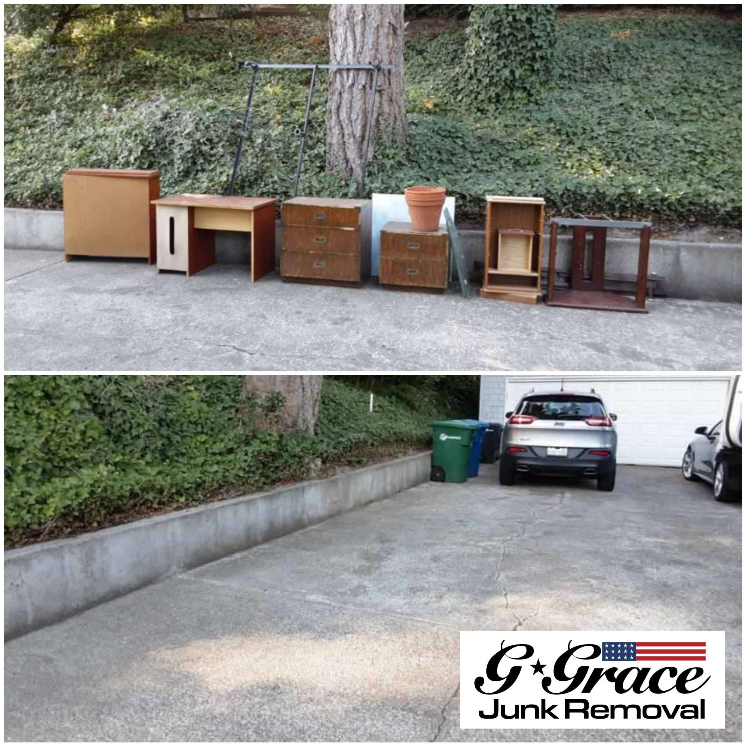 Before and after of junk removal services