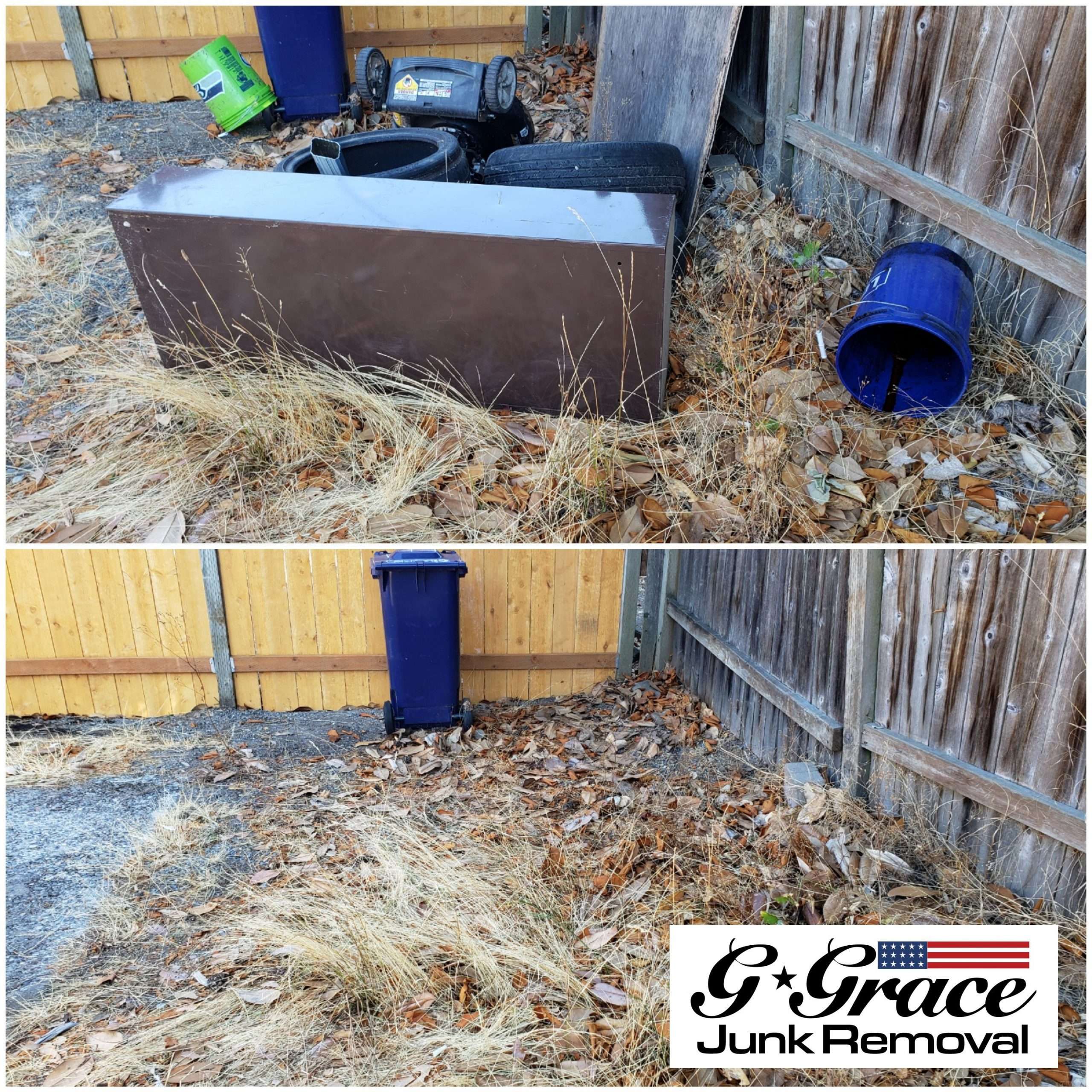 Before and after of junk removal services